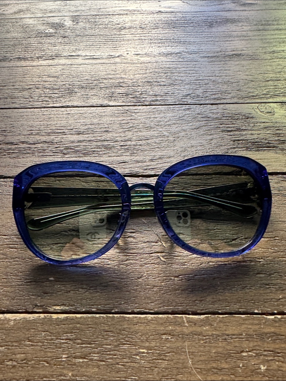 Tory Burch Blue Round Sunglasses